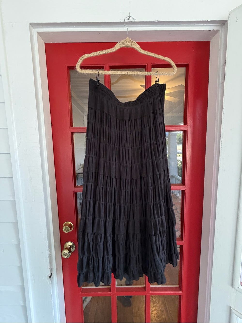Max Studio Black Tiered Maxi Skirt